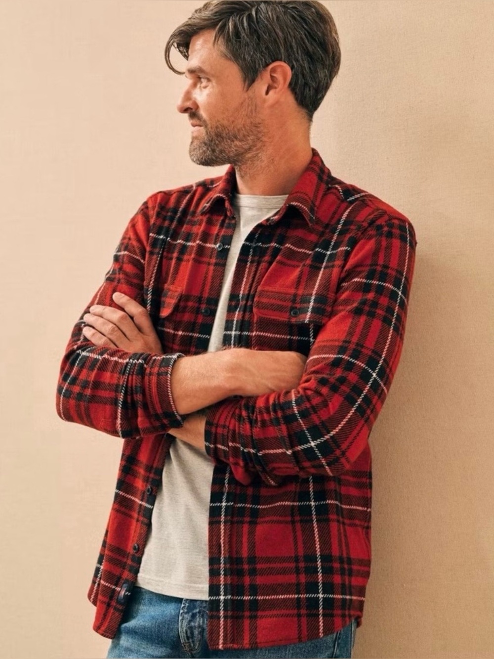 Faherty Legend Sweater shirt Button Up worn 1x